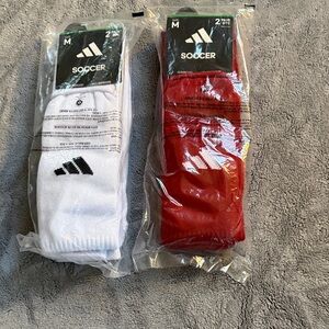Adidas Medium Soccer Socks - White and Red NWT